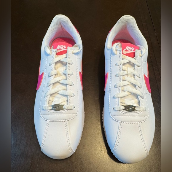 New Nike Cortez Leather White Pink Sneaker Shoes Size US 7Y - Picture 5 of 13